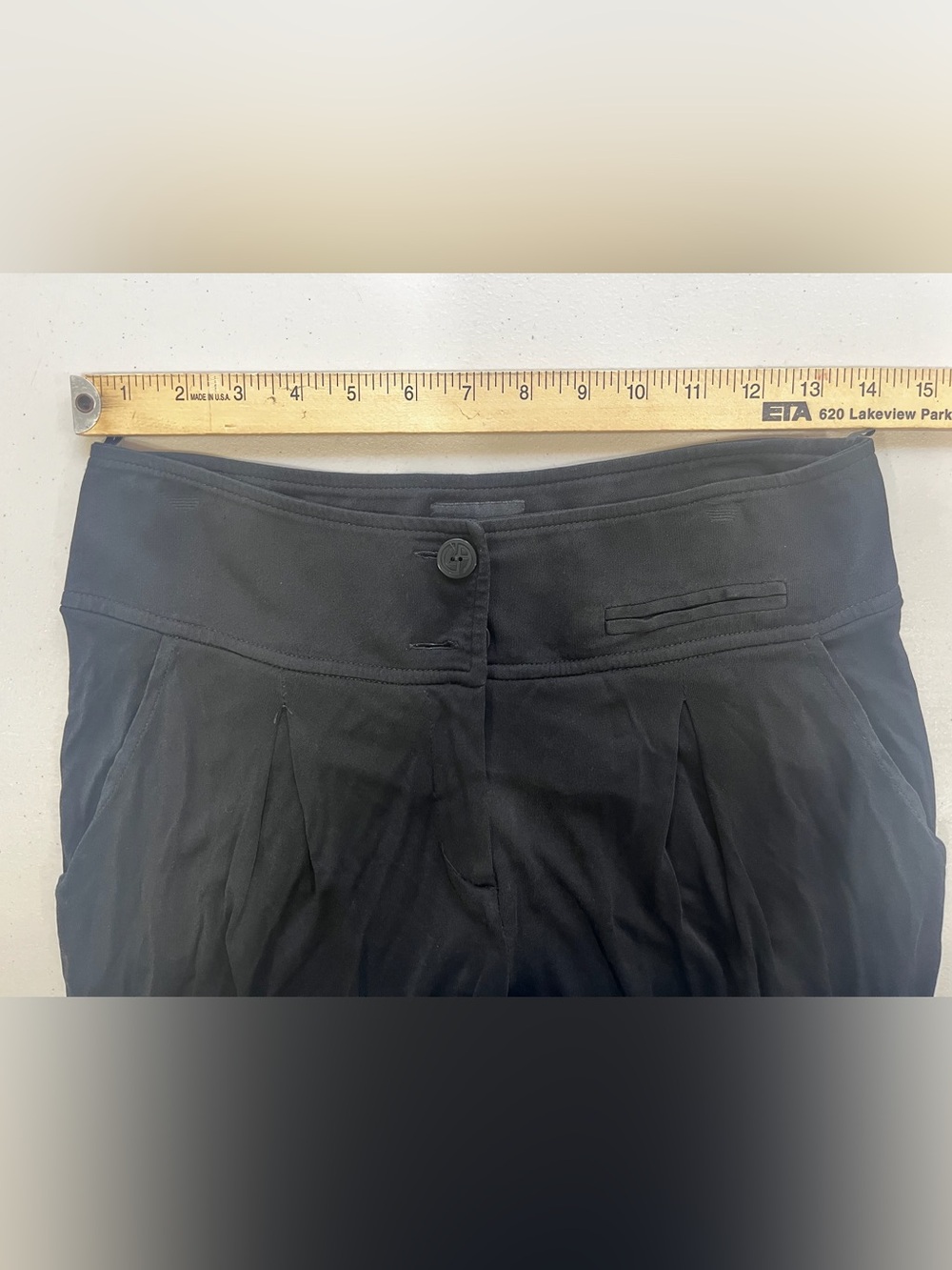Giorgio Armani Black Pleated Wide Leg Trousers Pants Italy Size 40 US Sz 6 - Picture 10 of 10